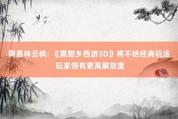 网易林云枫: 《黑甜乡西游3D》将不绝经典玩法 玩家领有更高解放度